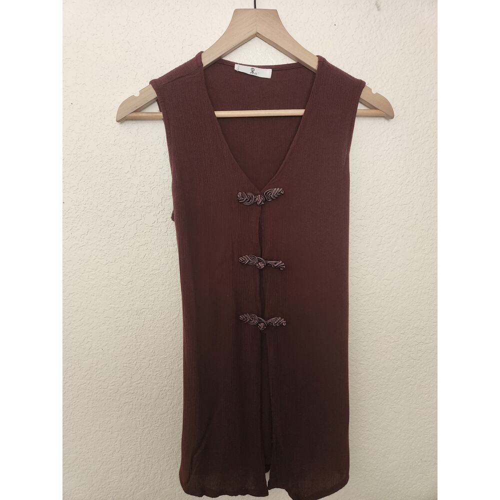 Vintage Rampage Womens Plum Low Cut Blouse-S/M